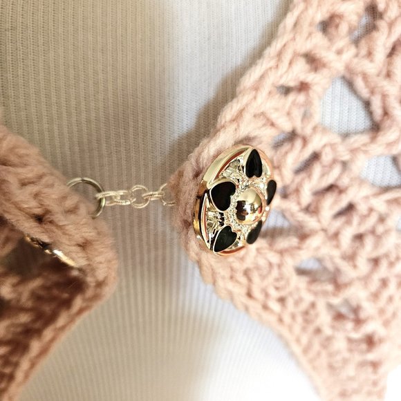 Size L NEW Hand Crocheted Retro Curved Vest - Picture 8 of 10